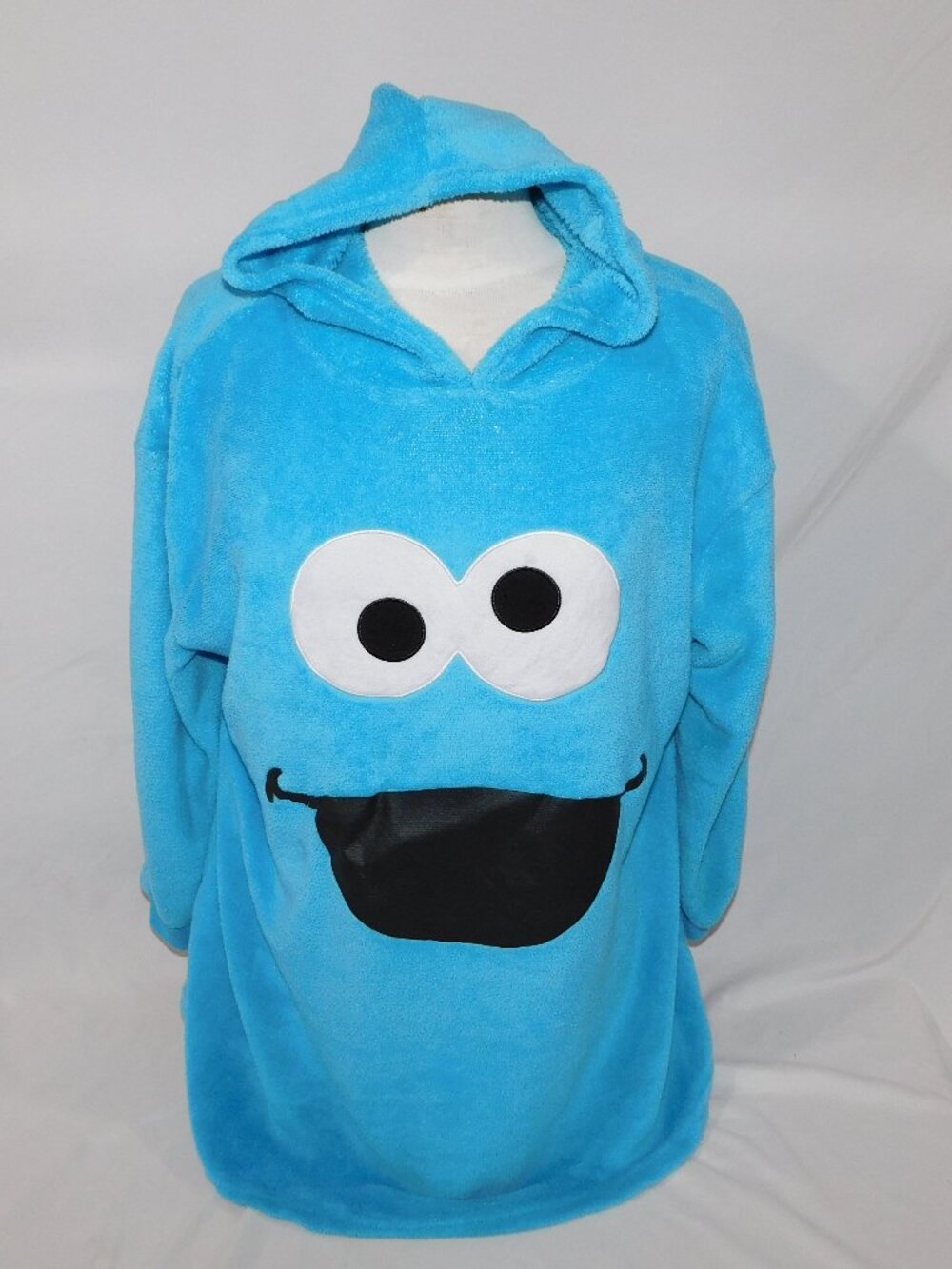 Sesame Street Cookie Monster Blue Fleece Hoodie Oversized Youth M 10 - 12